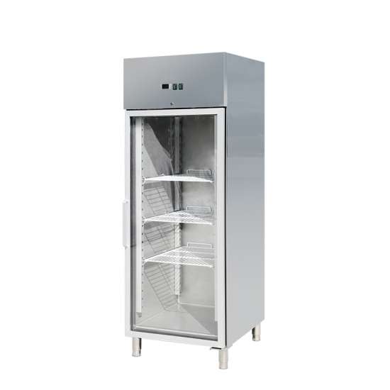RVS koelkast met glazen deur GN2/1 650-610 Liter -2° tot +8° C