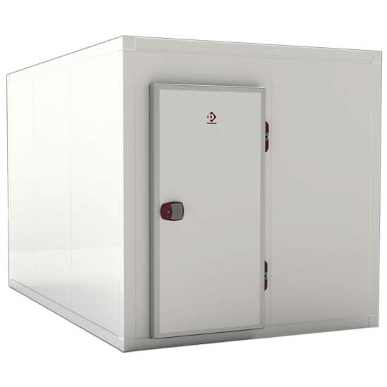 Combi koelkamer ISO 100, binnen afmetingen 2230 x 3630 & 2230 x 2030 xh 2230 mm  (18,05 + 10,09 m³)