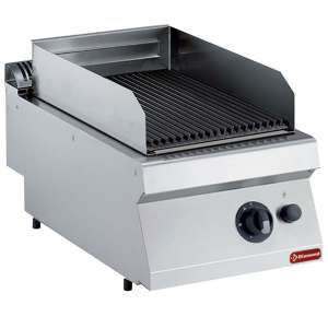 Gas lavasteengrill, rooster in gietijzer 1/2 mod. -TOP-