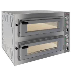Elektrische oven 2x 4 pizza's diam.350mm, 2 kamers