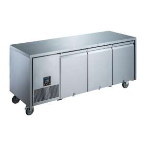 Polar U-serie driedeurs koelwerkbank 420 liter