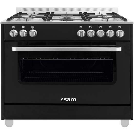 SARO Multifunctioneel  gasfornuis met electrische oven - TS95C61LNE zwart